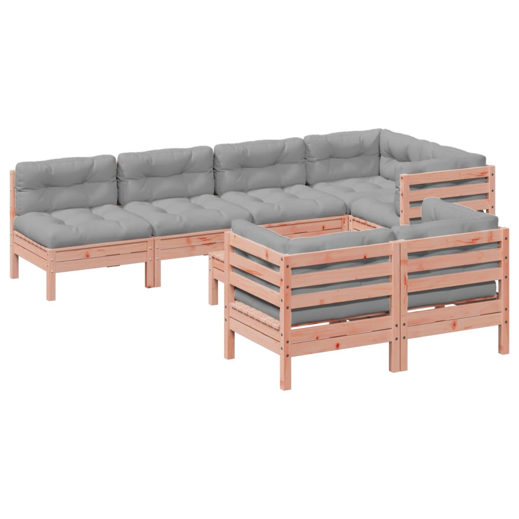 Set Divani da Giardino 8 pz con Cuscini Massello Abete Douglas | homemem39