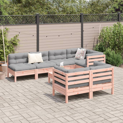 Set Divani da Giardino 8 pz con Cuscini Massello Abete Douglas | homemem39
