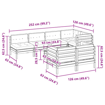 Set Divani da Giardino 8 pz con Cuscini Massello Abete Douglas | homemem39