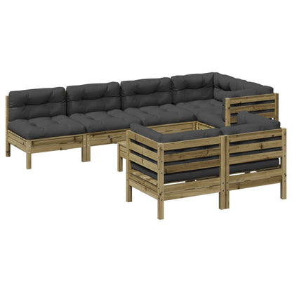 Set Divani da Giardino 8pz con Cuscini Legno Impregnato di Pino | homemem39