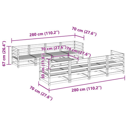 Set Divani da Giardino 9 pz in Legno Massello Abete Douglas | homemem39