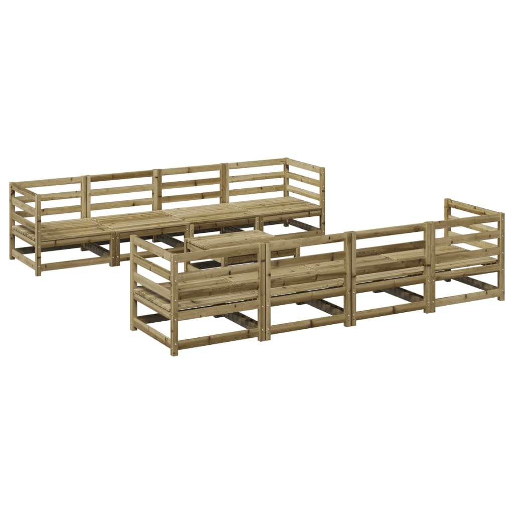 Set Divani da Giardino 9 pz in Legno Impregnato di Pino | homemem39
