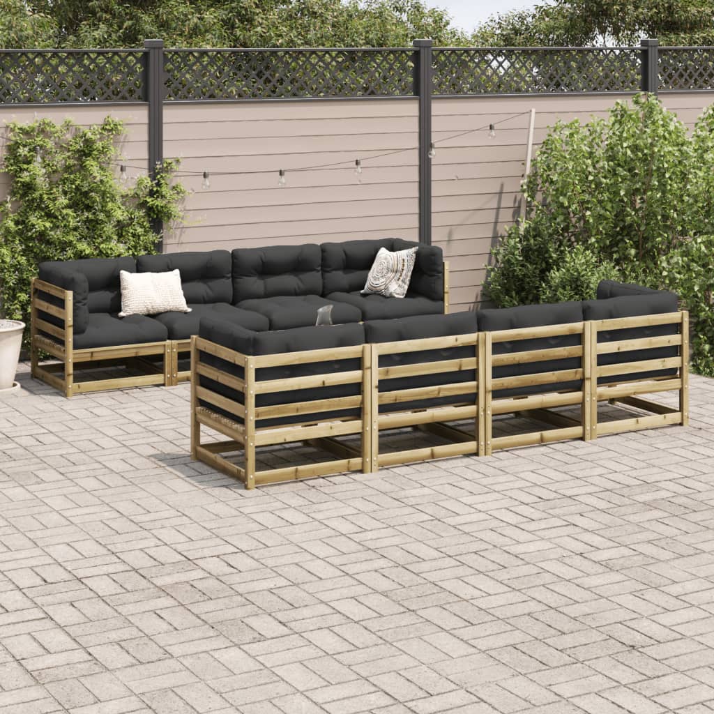Set Divani da Giardino 9 pz in Legno Impregnato di Pino | homemem39