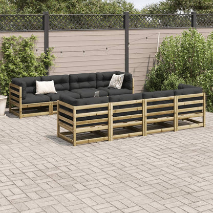 Set Divani da Giardino 9 pz in Legno Impregnato di Pino | homemem39