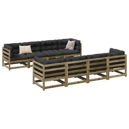 Set Divani da Giardino 9 pz in Legno Impregnato di Pino | homemem39