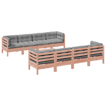 Set Divani Giardino 9 pz Cuscini Legno Massello Abete Douglas | homemem39