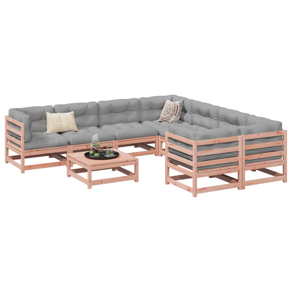 Set Divani da Giardino 9 pz in Legno Massello Abete Douglas | homemem39