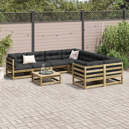 Set Divani da Giardino 9 pz in Legno Impregnato di Pino | homemem39