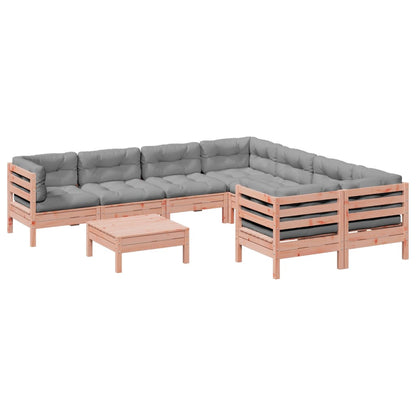 Set Divani Giardino 9 pz Cuscini Legno Massello Abete Douglas | homemem39