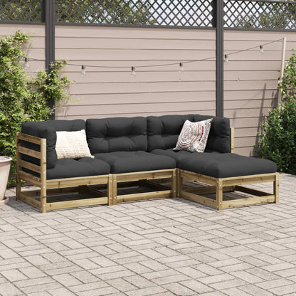 Set Divani da Giardino 4 pz in Legno Impregnato di Pino | homemem39