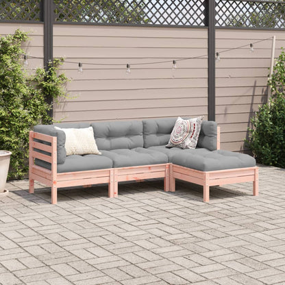 Set Divani Giardino 4 pz Cuscini Legno Massello Abete Douglas | homemem39