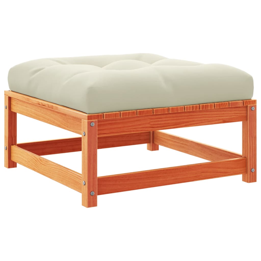 Set Divani Giardino 5pz con Cuscini Marrone Cera Massello Pino | homemem39