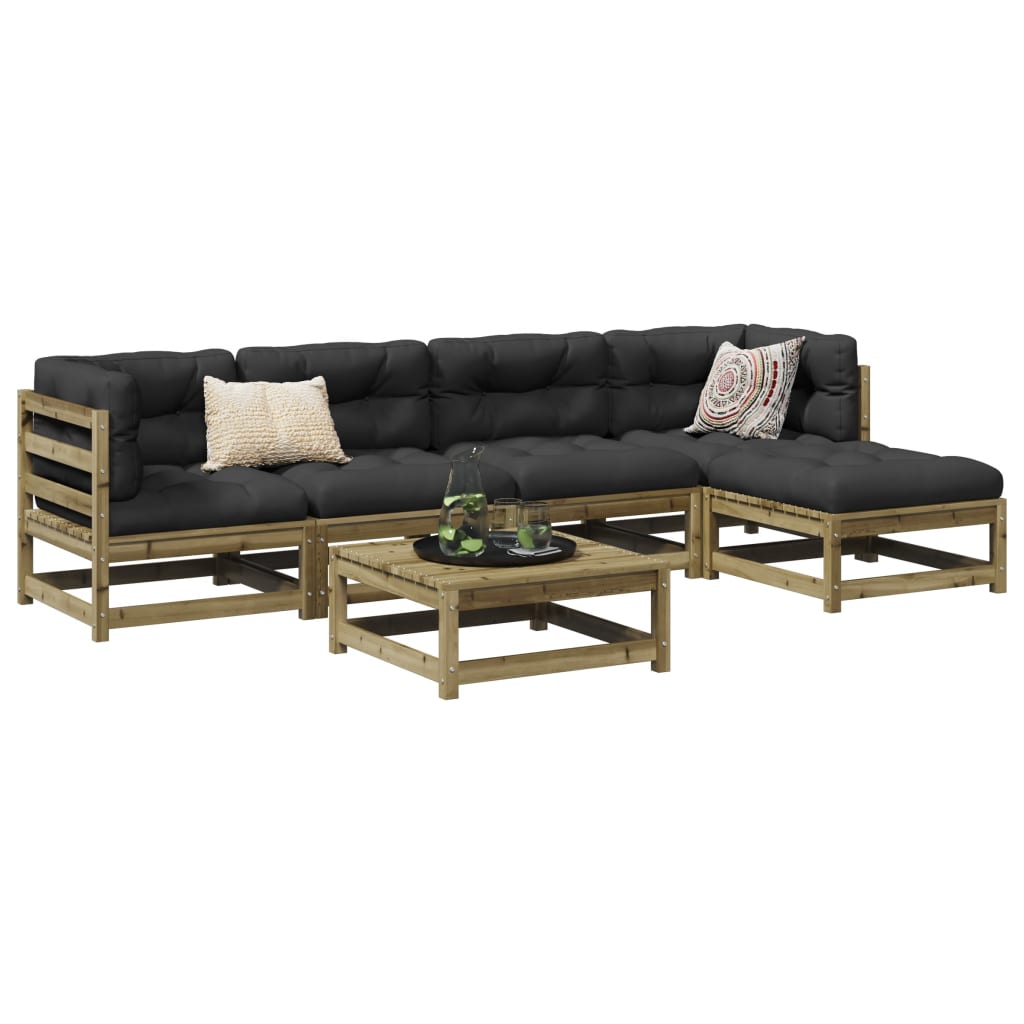 Set Divani da Giardino 6 pz in Legno Impregnato di Pino | homemem39