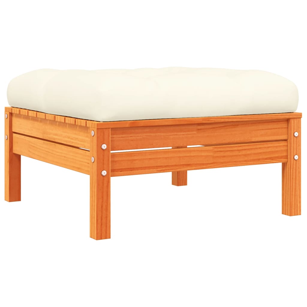 Set Divani Giardino 6pz con Cuscini Marrone Cera Massello Pino | homemem39