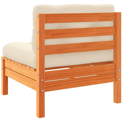 Set Divani Giardino 6pz con Cuscini Marrone Cera Massello Pino | homemem39