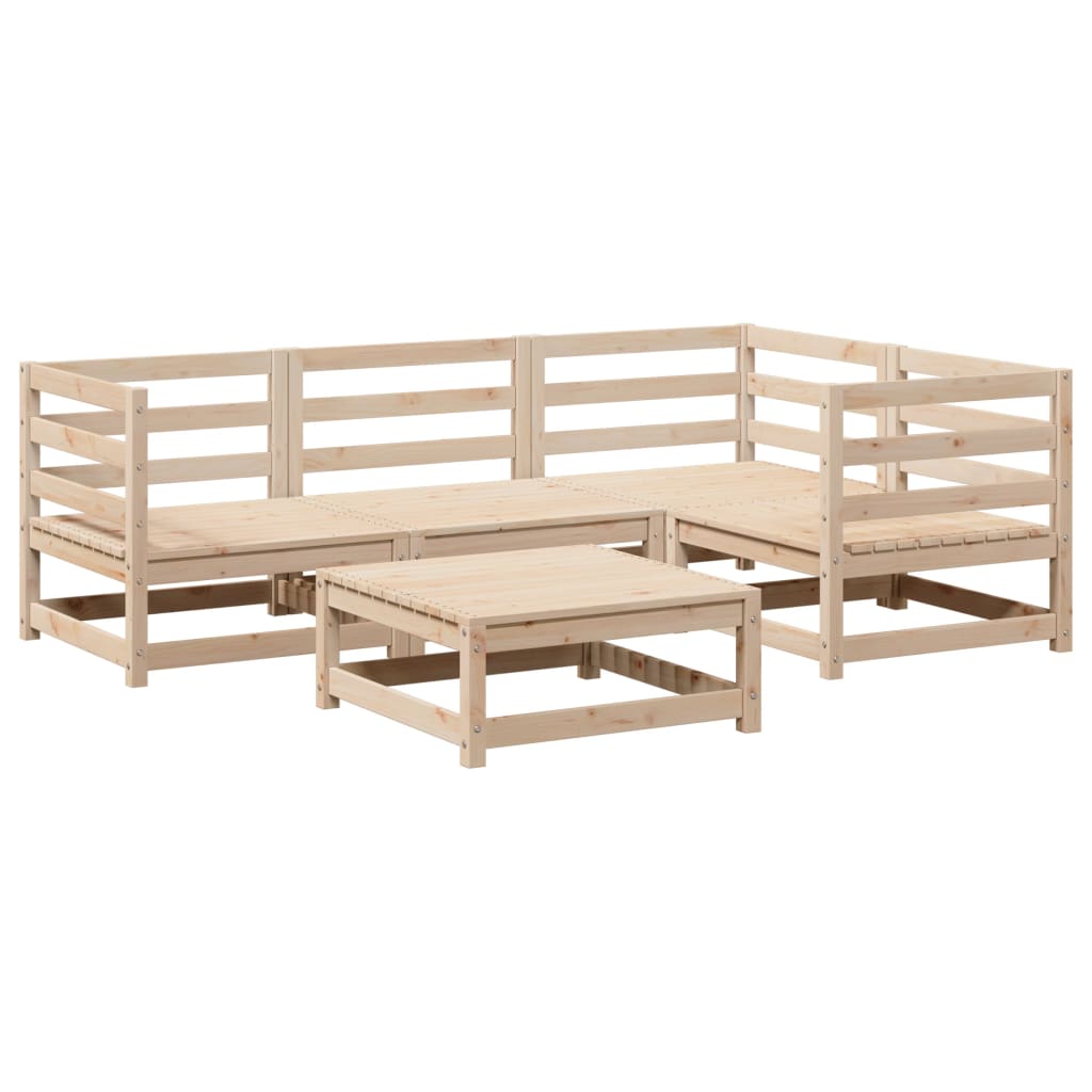 Set Divani da Giardino 5 pz in Legno Massello di Pino | homemem39