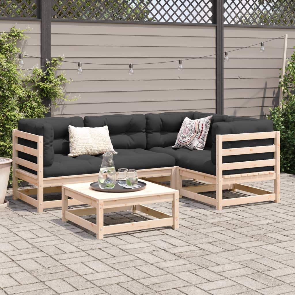 Set Divani da Giardino 5 pz in Legno Massello di Pino | homemem39