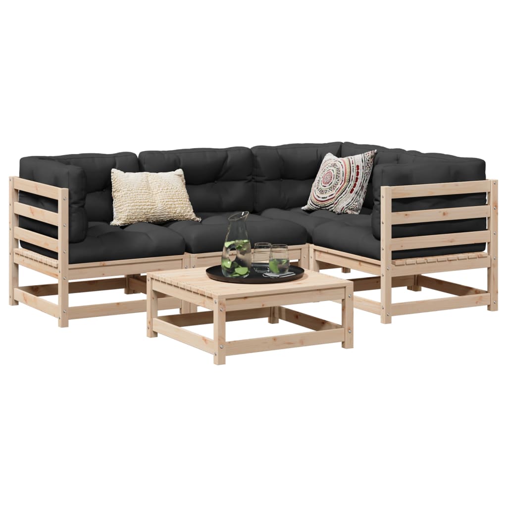 Set Divani da Giardino 5 pz in Legno Massello di Pino | homemem39