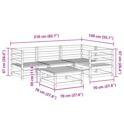 Set Divani da Giardino 5 pz in Legno Massello Abete Douglas | homemem39