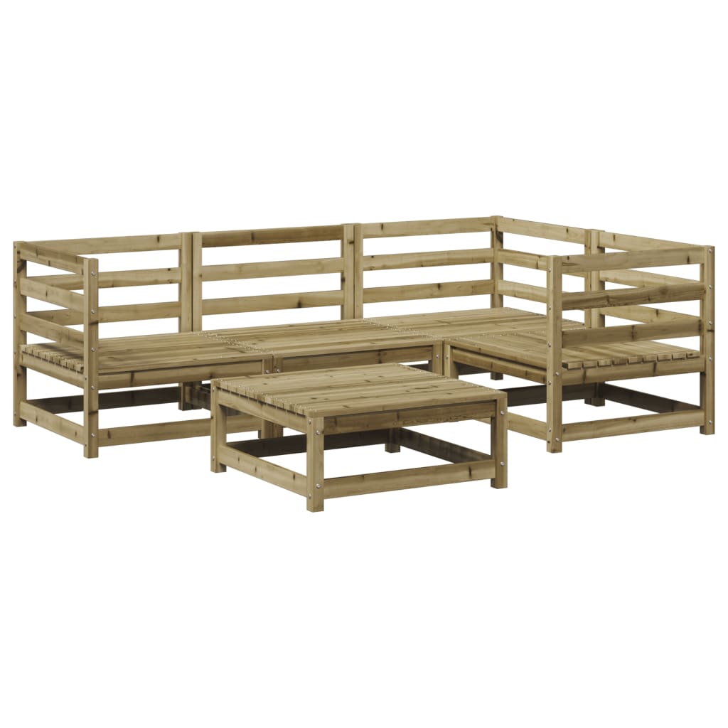 Set Divani da Giardino 5 pz in Legno Impregnato di Pino | homemem39