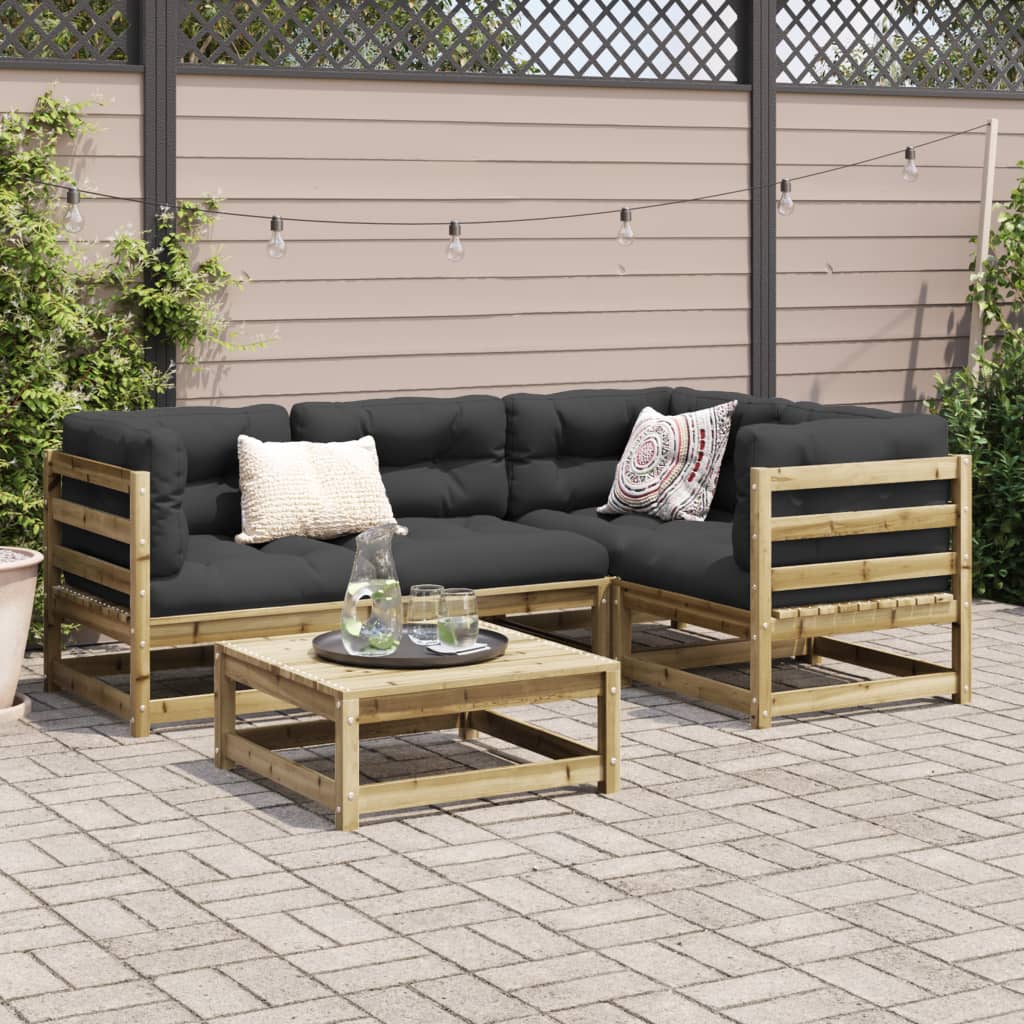 Set Divani da Giardino 5 pz in Legno Impregnato di Pino | homemem39