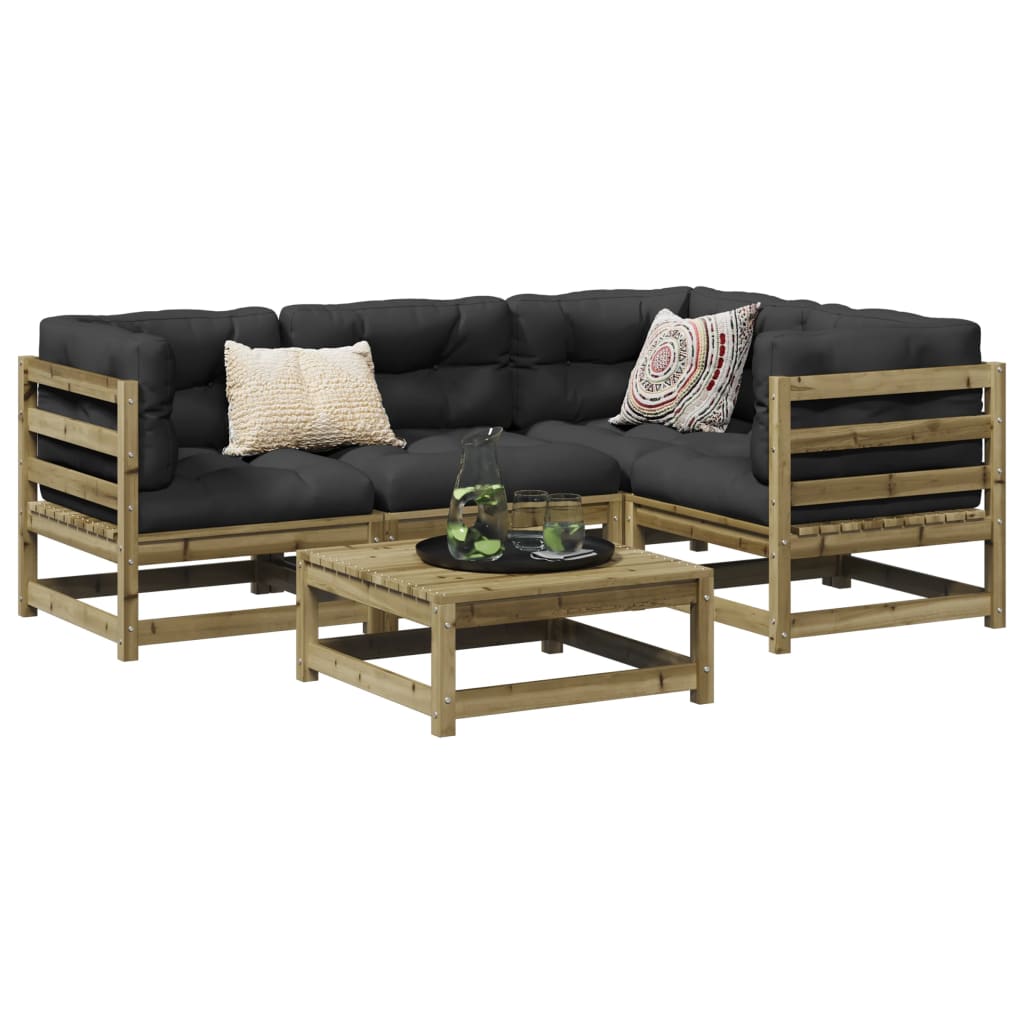 Set Divani da Giardino 5 pz in Legno Impregnato di Pino | homemem39