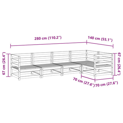Set Divani da Giardino 5 pz in Legno Impregnato di Pino | homemem39