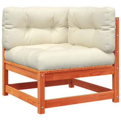 Set Divani Giardino 5pz con Cuscini Marrone Cera Massello Pino | homemem39