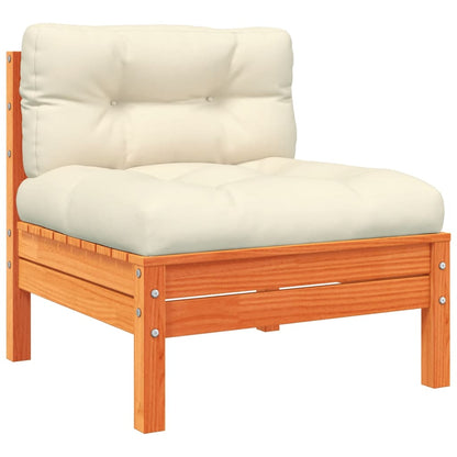 Set Divani Giardino 5pz con Cuscini Marrone Cera Massello Pino | homemem39