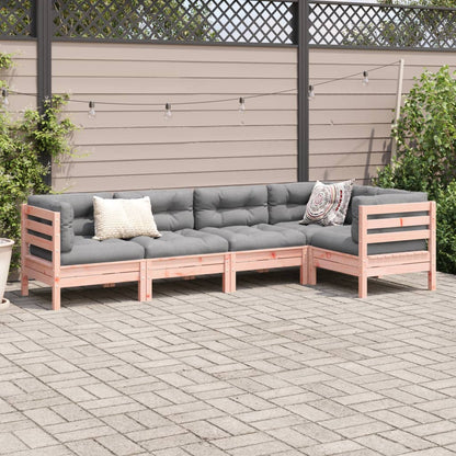 Set Divani Giardino 5 pz Cuscini Legno Massello Abete Douglas | homemem39