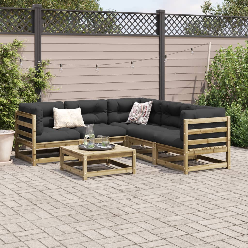 Set Divani da Giardino 6 pz in Legno Impregnato di Pino | homemem39
