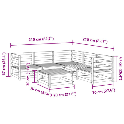 Set Divani da Giardino 6 pz in Legno Impregnato di Pino | homemem39