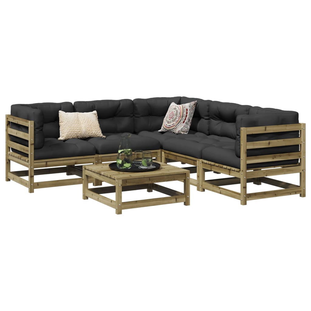Set Divani da Giardino 6 pz in Legno Impregnato di Pino | homemem39