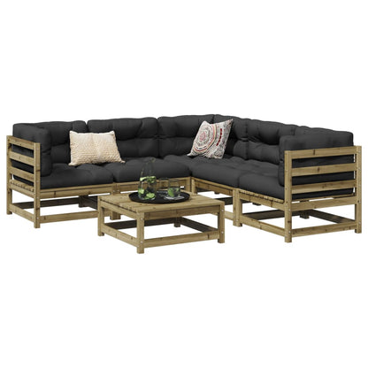 Set Divani da Giardino 6 pz in Legno Impregnato di Pino | homemem39