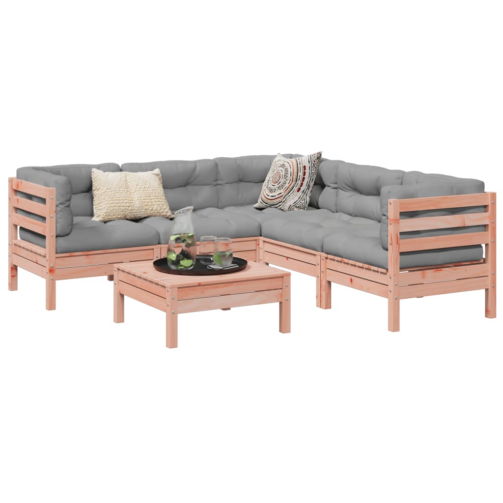 Set Divani Giardino 6 pz Cuscini Legno Massello Abete Douglas | homemem39