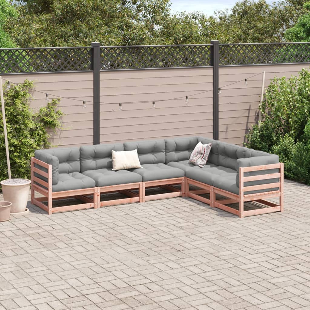 Set Divani da Giardino 6 pz in Legno Massello Abete Douglas | homemem39