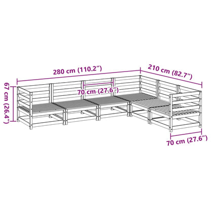 Set Divani da Giardino 6 pz in Legno Impregnato di Pino | homemem39