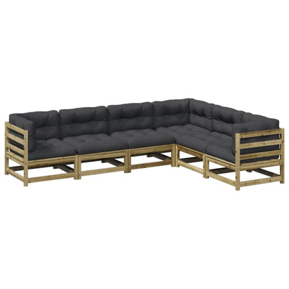Set Divani da Giardino 6pz con Cuscini Legno Impregnato di Pino - homemem39