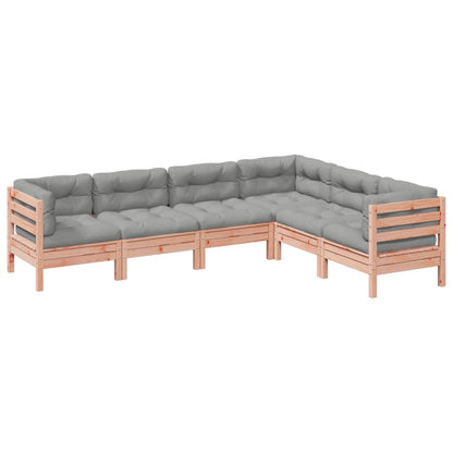 Set Divani Giardino 6 pz Cuscini Legno Massello Abete Douglas | homemem39
