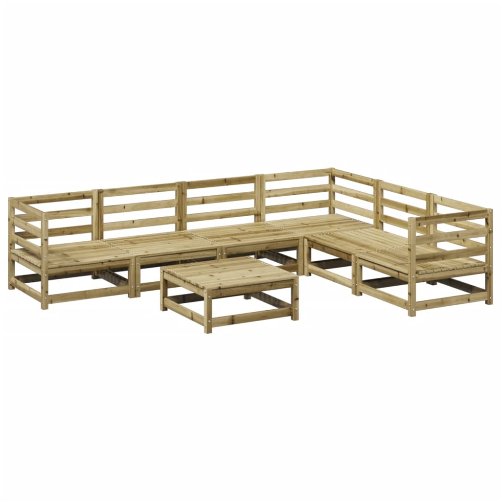 Set Divani da Giardino 7 pz in Legno Impregnato di Pino | homemem39