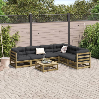 Set Divani da Giardino 7 pz in Legno Impregnato di Pino | homemem39