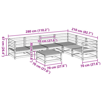 Set Divani da Giardino 7 pz in Legno Impregnato di Pino | homemem39