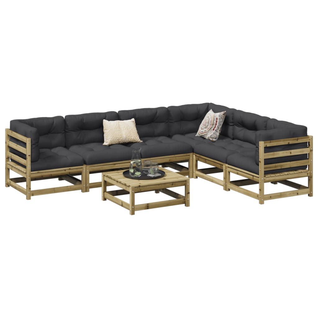 Set Divani da Giardino 7 pz in Legno Impregnato di Pino | homemem39