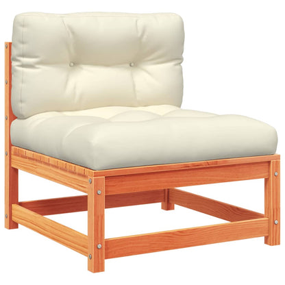 Set Divani Giardino 7 pz con Cuscini Marrone Cera Massello Pino - homemem39