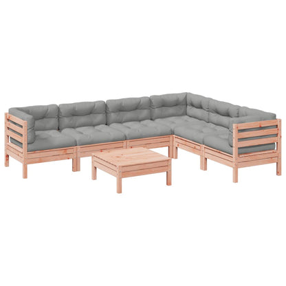Set Divani Giardino 7 pz Cuscini Legno Massello Abete Douglas | homemem39