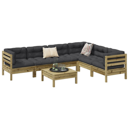 Set Divani da Giardino 7pz con Cuscini Legno Impregnato di Pino | homemem39