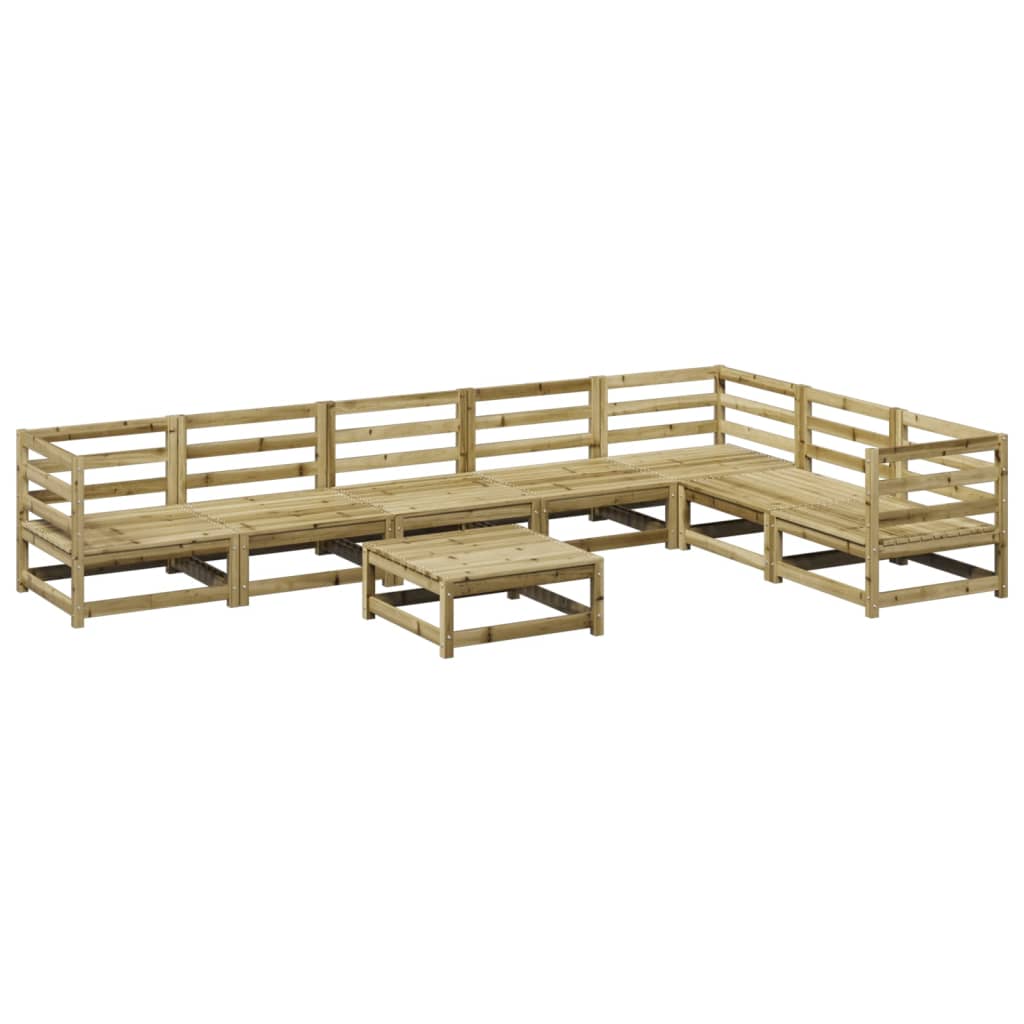 Set Divani da Giardino 8 pz in Legno Impregnato di Pino | homemem39