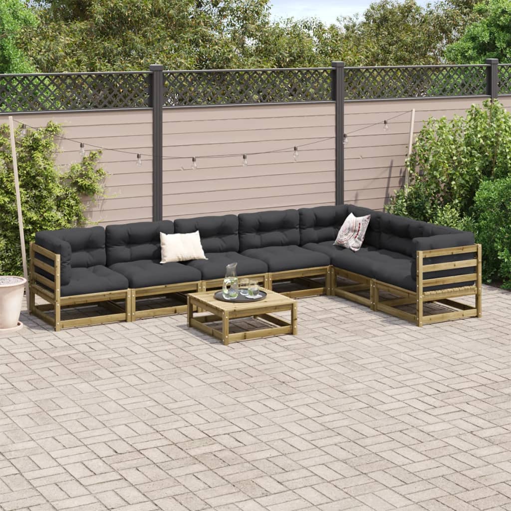 Set Divani da Giardino 8 pz in Legno Impregnato di Pino | homemem39