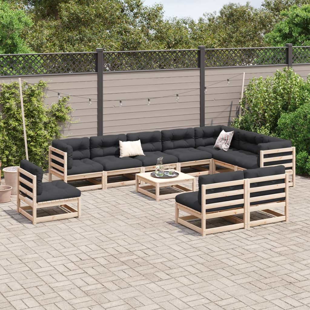 Set Divani da Giardino 11 pz in Legno Massello di Pino | homemem39