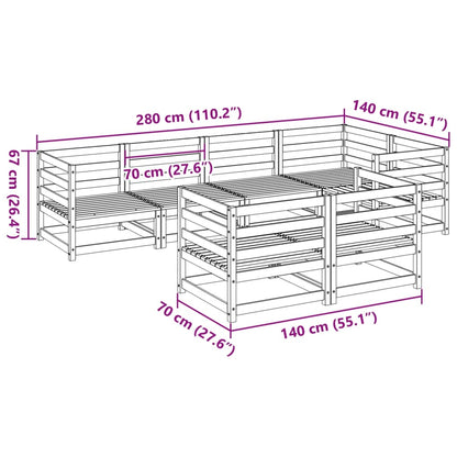 Set Divani da Giardino 7 pz in Legno Impregnato di Pino | homemem39